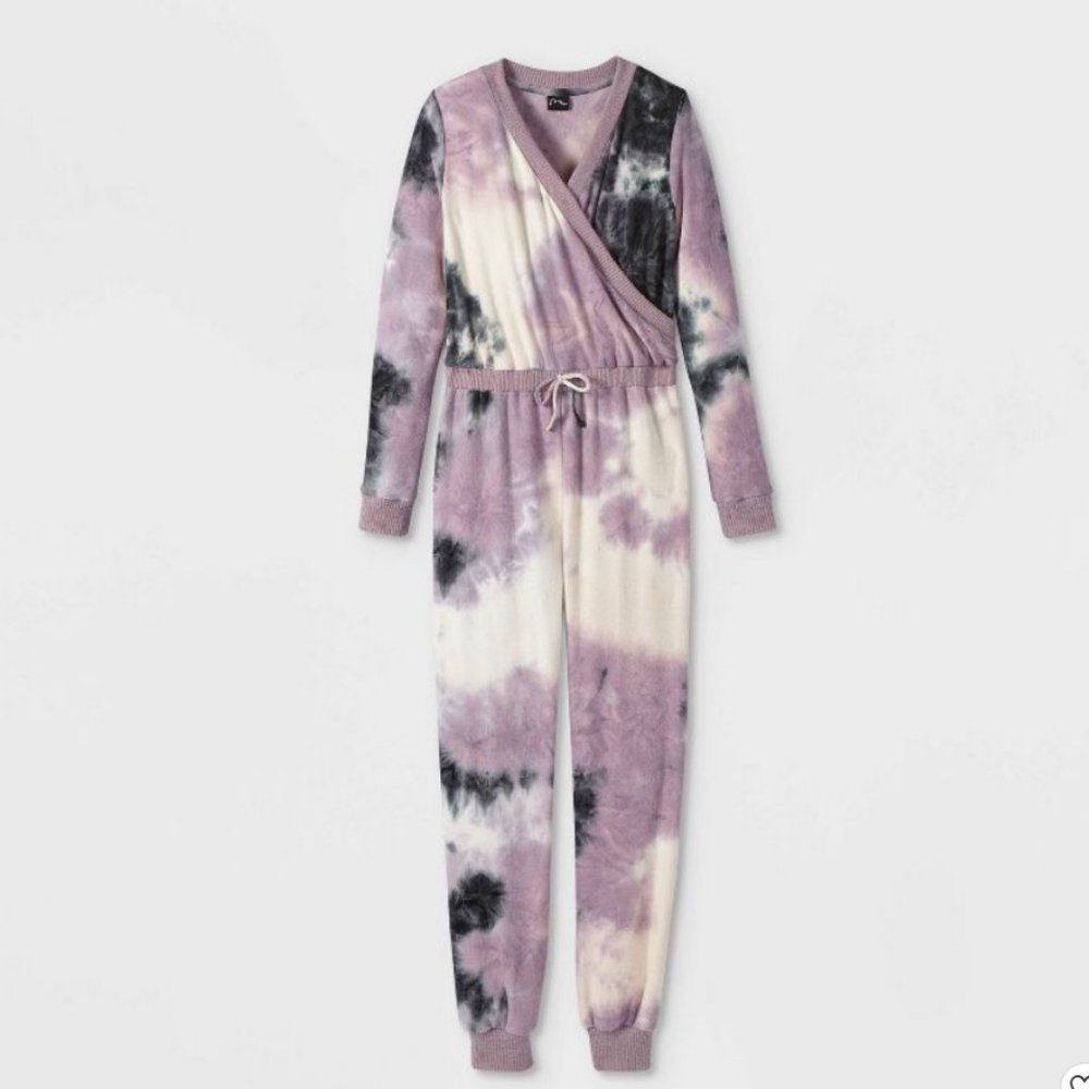 Art Class Target Long Sleeve Soft Lavender Tie Dye Pant Romper XXL Girls